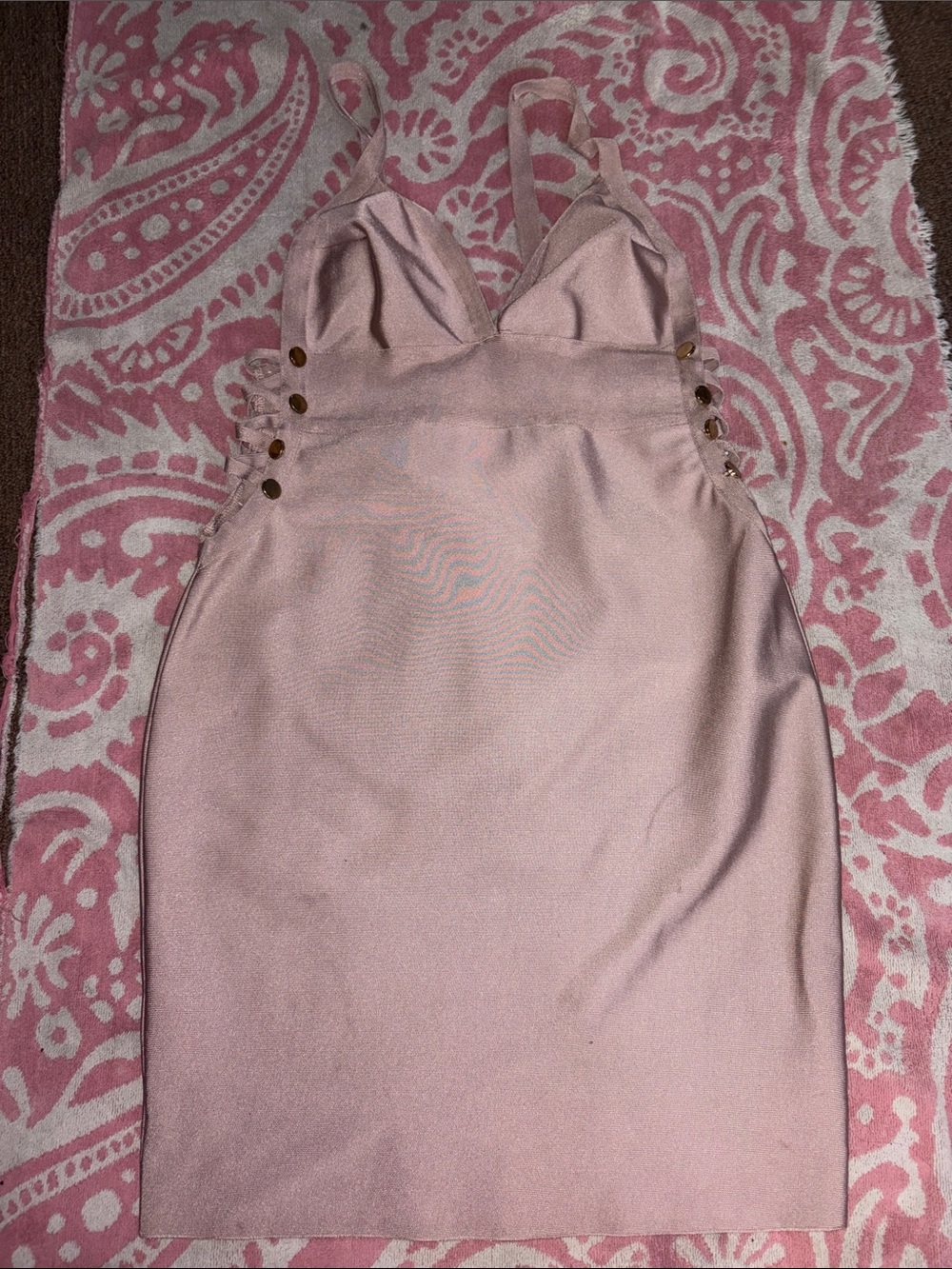 iris Blush Pink Mini Dress with Side Button Accents